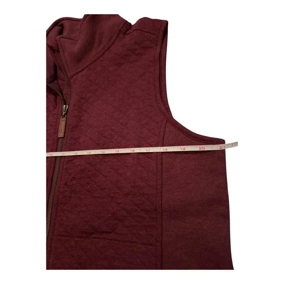 L.L.Bean Quilted Vest Full Zip Sleeveless Jacket Burgundy Layering Large Men's - Picture 2 of 8